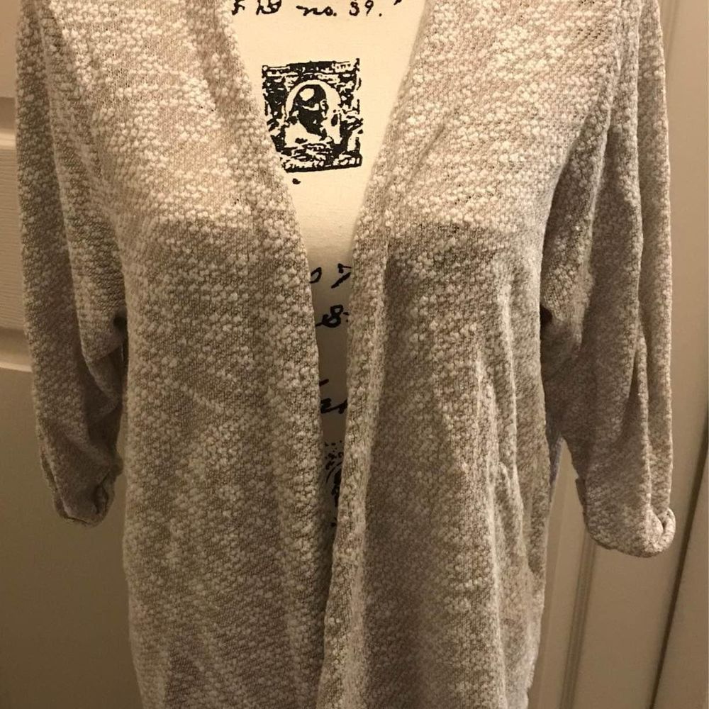 Women’s Plus Size 2x Croft & Barrow Beige White Open Cardigan  **See Description